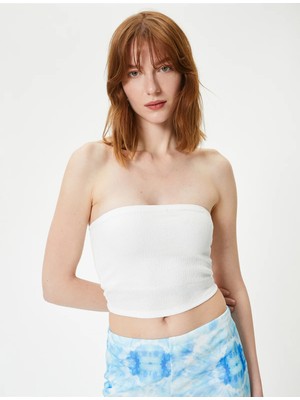 Koton Crop Straplez Üst Dokulu
