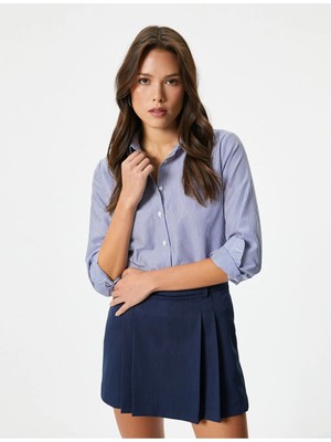 Koton Klasik Gömlek Slim Fit Düğmeli Uzun Kollu
