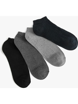 Koton Basic 4'lü Patik Çorap Seti Çok Renkli