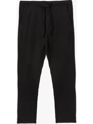 Koton Pamuklu Müslin Chino Cep Detaylı Beli Bağcıklı Jogger Pantolon