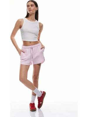 Koton Pamuklu Cep Detaylı Slim Fit Beli Bağcıklı Mini Şort