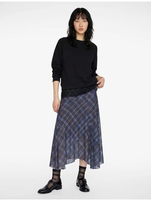 Koton Dantel Detaylı Uzun Kollu Bisiklet Yaka Oversize Sweatshirt