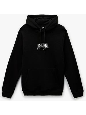 Koton Uzun Kollu Kapşonlu Lisanslı Van Gogh Baskılı Sweatshirt