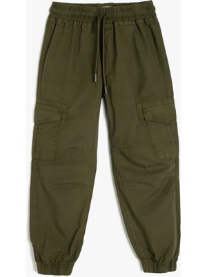 Koton Beli Bağcıklı Cepli Jogger Kargo Pantolon