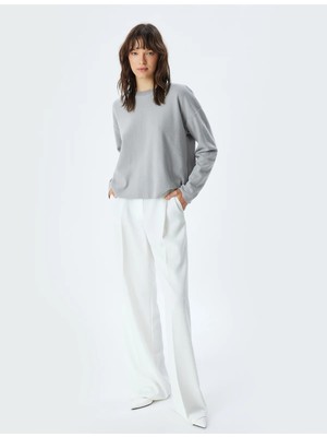 Koton Basic Sweatshirt Bisiklet Yaka Uzun Kollu