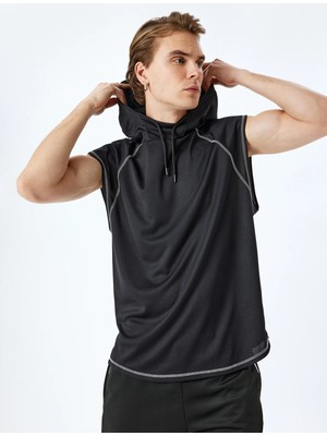 Koton Kapşonlu Dikiş Detaylı Oversize Kolsuz Spor Atlet