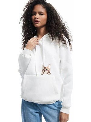 Koton Şardonlu Uzun Kollu Kapüşonlu Kanguru Cepli Nakış Detaylı Sweatshirt