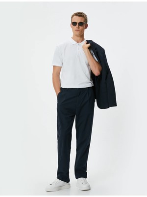 Koton Polo Yaka Tişört Slim Fit Düğmeli Kısa Kollu - 4SAM10098MK - Koton - 4SAM10098MK - Beyaz - Xl