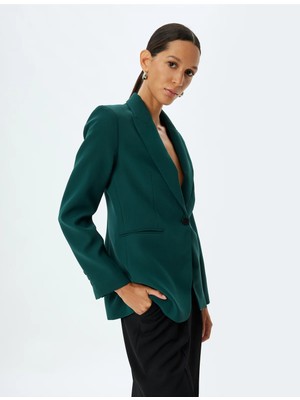 Koton Blazer Ceket Kruvaze Ters Yaka Cep Detaylı