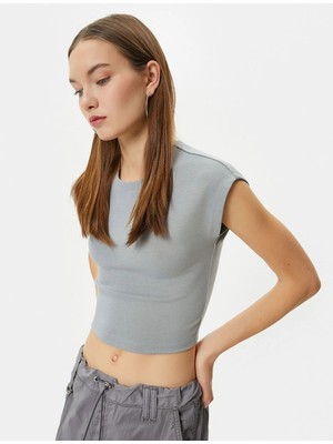 Koton Basic Modal Tişört Slim Fit Ribanalı Kısa Kollu Bisiklet Yaka
