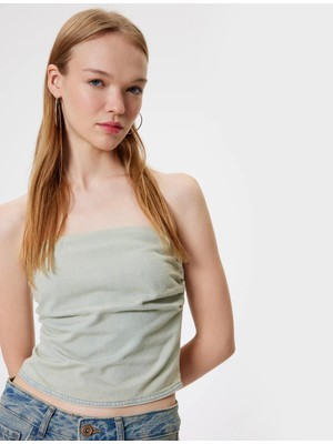 Koton Straplez Büstiyer Kolsuz Arkası Fermuarlı Slim Fit