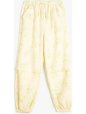 Koton Jogger Pantolon Çiçek Desenli Beli Lastikli Cepli