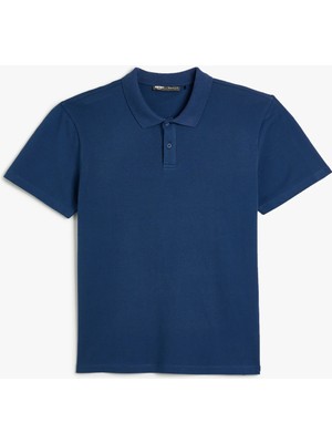 Koton 4SAM10113MK 716 Lacivert Erkek Pamuk Jersey Kısa Kollu Polo Yaka Basic T-Shirt