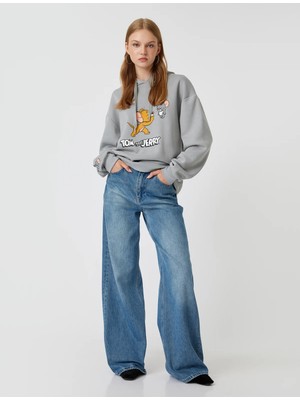 Koton Tom ve Jerry Oversize Kapüşonlu Sweatshirt Lisanslı Baskılı