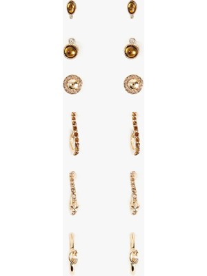 Koton Taş Detaylı 6'lı Küpe Seti