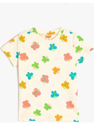 Koton  Bej Kız Bebek T-Shirt 5SMG10018AK