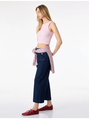 Koton Pamuklu Cepli Normal Bel Culotte Pantolon - Culotte Jeans