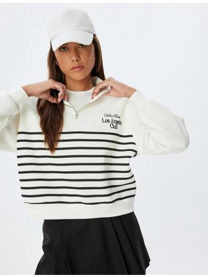 Koton Kadın Sweatshirt Ekru 5WAK10054EK
