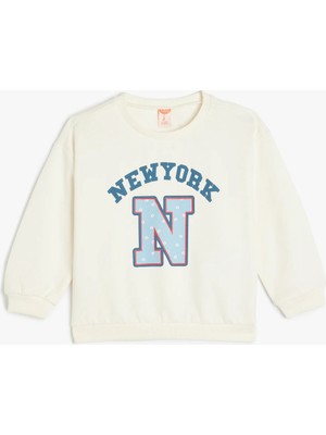 Koton New York Baskılı Pamuklu Uzun Kollu Sweatshirt
