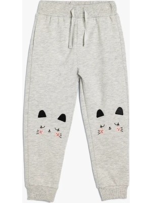 Koton Jogger Eşofman Altı Kedi Baskılı Beli Bağlamalı