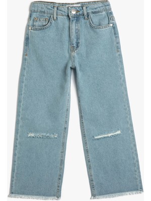 Koton Kot Pantolon Düz Paça Cepli Pamuklu - Boyfriend Jean