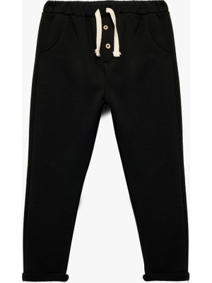Koton Beli Lastikli Düğmeli Basic Jogger Eşofman Altı