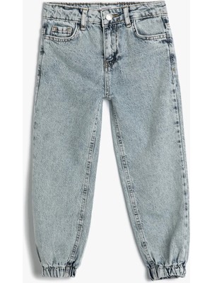 Koton 4SKG40004AD Koton Kız Çocuk Jean Pantolon Lıght Indıgo