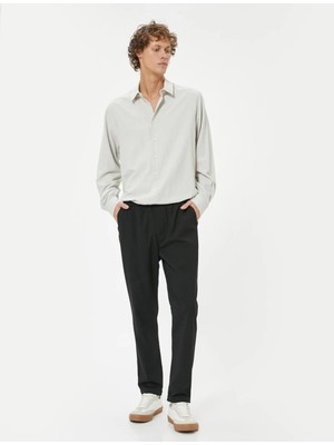 Koton Chino Pantolon Slim Fit Beli Bağcıklı Katlamalı Paça Cep Detaylı