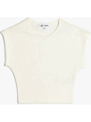 Koton Bisiklet Yaka Kolsuz Modal Karışımlı Slim Fit Crop Tişört