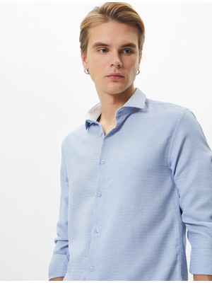 Koton Slim Fit Gömlek Basic Düğmeli Klasik Yaka Uzun Kollu