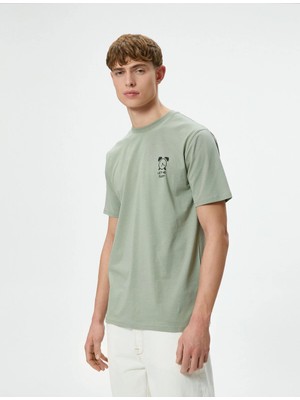 Koton 4SAM10050HK 786 Yesıl Erkek Pamuk Jersey Kısa Kollu T-Shirt