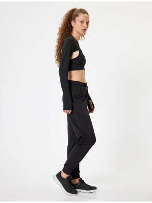 Koton Jogger Eşofman Altı Beli Bağcıklı Ekstra Yüksek Bel Slim Fit