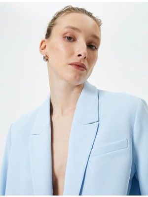 Koton 4Sak50140Uw 637 Mavı Kadın Blazer Ceket