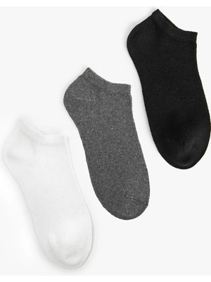 Koton Basic 3'lü Patik Çorap Seti Çok Renkli