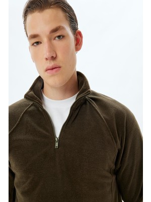 Koton Fermuarlı Yaka Sweatshirt Uzun Kollu