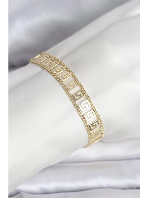 Renas Store 316L Çelik Gold Renk Labirent Model Kadın Bileklik - TJ-BB8158