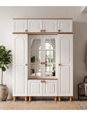 Avm 24 Ücretsiz MONTAJ-%100 Mdf-Aytaşı-Bohem Begonya Aynalı Portmanto