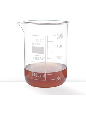 S&H Labware 1000 ml Şeffaf Beher Araç Gereçler İçin Cam Hacim Ölçüm Aracı