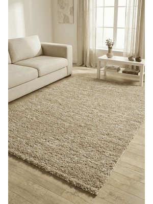 Anaska Home Modern Desensiz Bej Halı Salon Halısı Oturma Odası Halısı Çocuk Halısı Yumuşak Özel Ölçü Halı