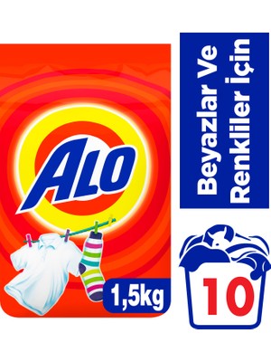Alo Toz Çamaşır Deterjanı 1.5 kg Beyazlar ve Renkliler İçin 10 Yıkama Kar Çiçeği Kokusuyla