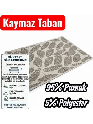 Nikar Home Pamuklu Kaymaz Taban Dikdörtgen Banyo Paspası – Yüksek Emici Pamuk Dokuma Halısı Banyo Mutfak Salon