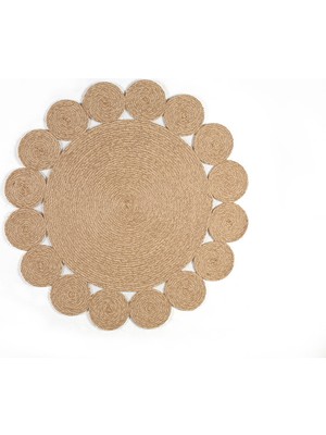 English Home Ring Dekoratif Jüt Kilim Naturel