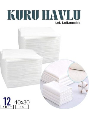 Renas Store Turk Tek Kullanımlık Kuru Havlu Çok Amaçlı 40X80 cm 12 Adet