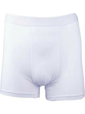 Tutku 0114 Likralı Erkek Boxer Beyaz Renkli 6'lı Paket Konforlu Paça Tipi
