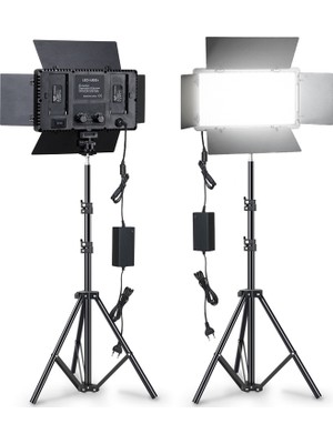 Deyatech 2'li Pro LED 600 Video Işığı Siyah Renk Seçeneği ile YouTube Çekimleri İçin Uygun