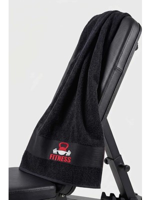 Vevien Home Fıtness 50X100 cm %100 Pamuklu Spor Havlusu Fitness Gym Golf Boks Tenis Havlusu Siyah