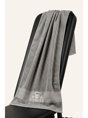 Vevien Home Fıtness 50X100 cm %100 Pamuklu Spor Havlusu Fitness Gym Golf Boks Tenis Havlusu Açık Gri