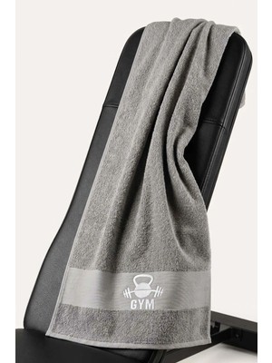 Gym 50X100 cm %100 Pamuklu Spor Havlusu Fitness Gym Golf Boks Tenis Havlusu Açık Gri