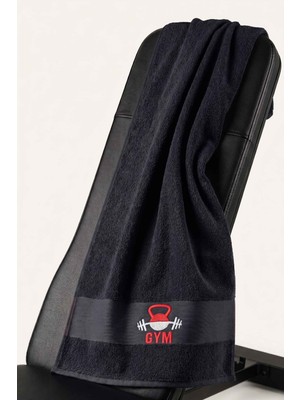 Gym 50X100 cm %100 Pamuklu Spor Havlusu Fitness Gym Golf Boks Tenis Havlusu Siyah
