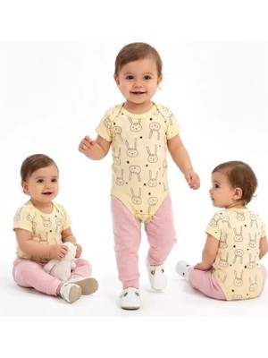 Uravas Store 6/18 Ay Baskılı Zıbınlı Penye Bebek Takımı